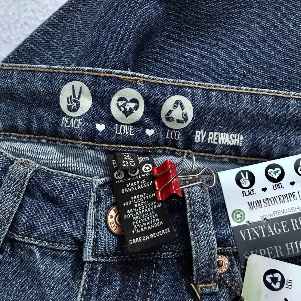 Rewash NWT Super High Rise Mom Jeans Juniors/Women 3/26